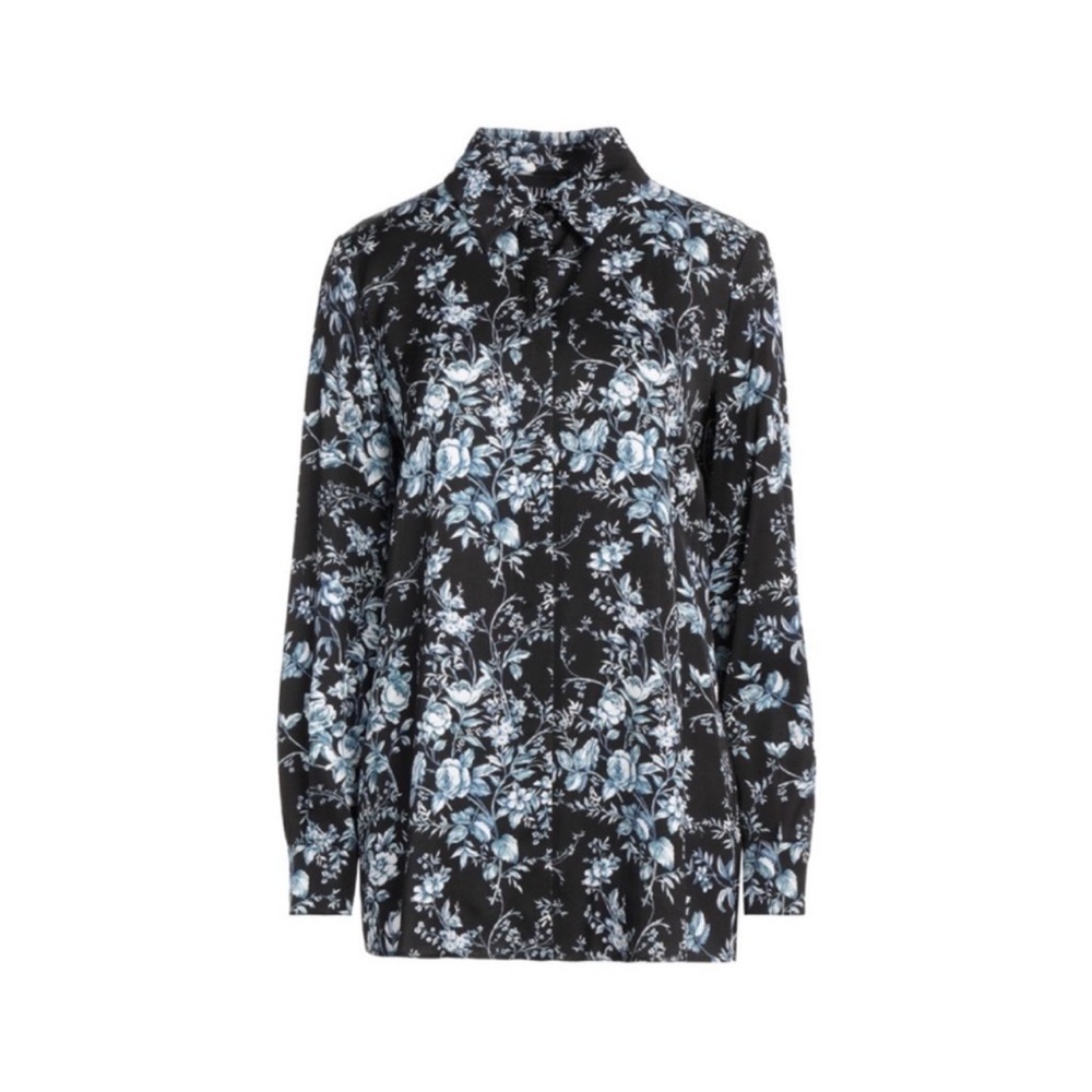New! Rare BOUTIQUE MOSCHINO Logo Floral Print Button Down Shirt Blouse